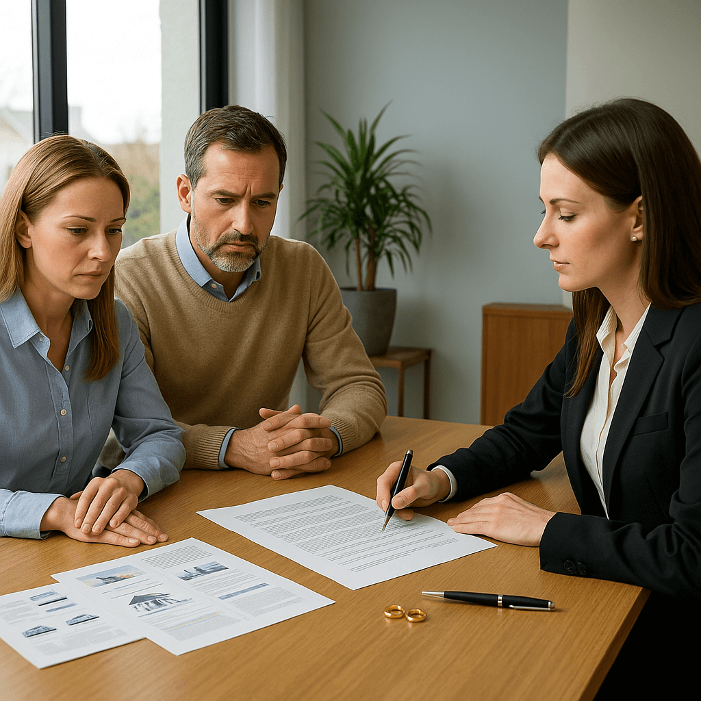 Abogada gestionando un caso de divorcio